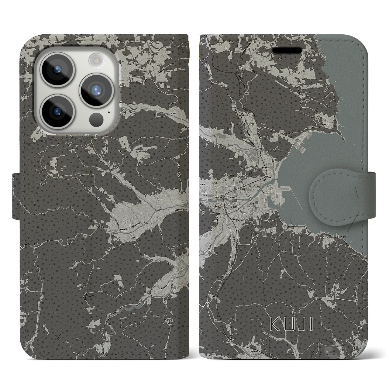 【久慈(岩手県)】地図柄iPhoneケース(手帳タイプ)