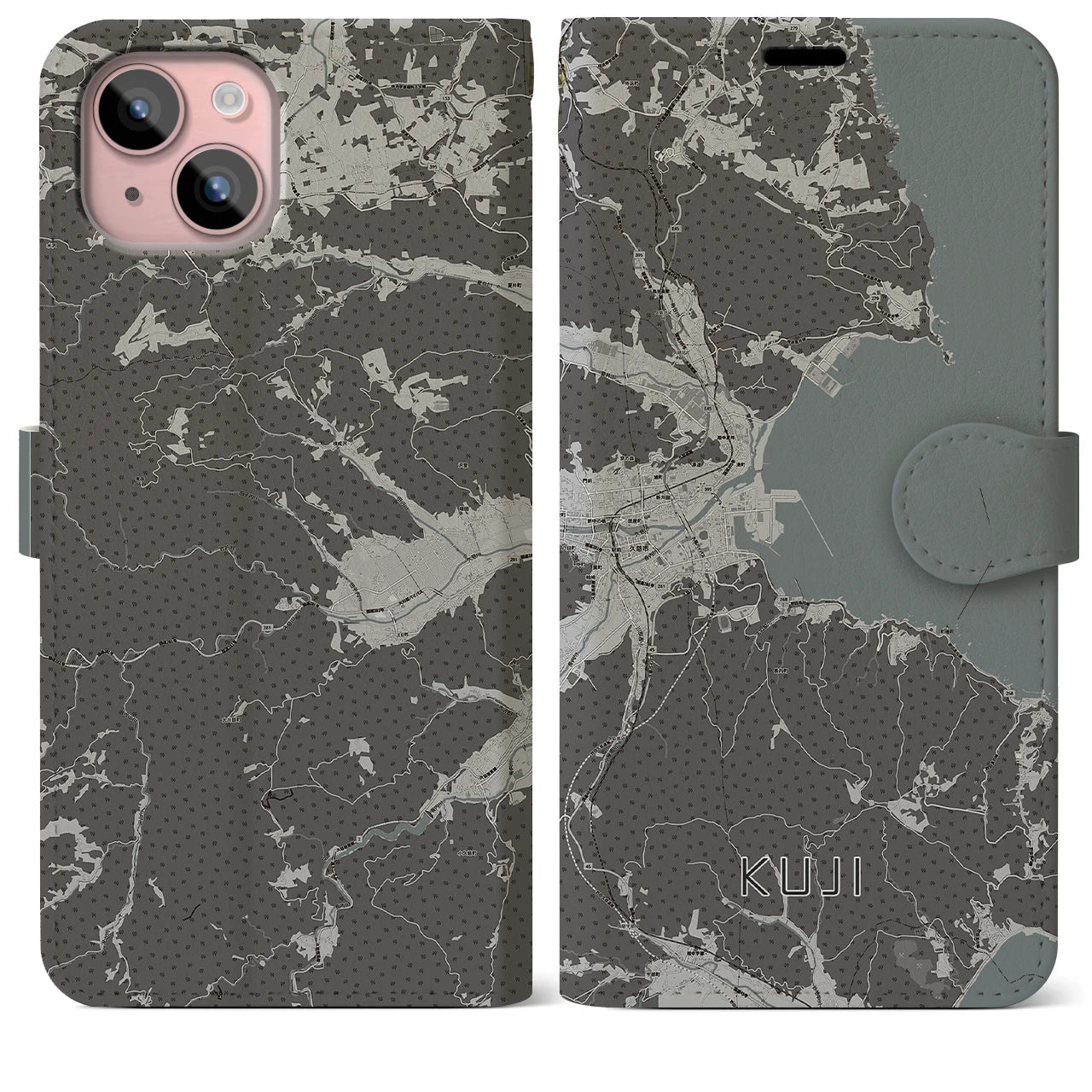 【久慈(岩手県)】地図柄iPhoneケース(手帳タイプ)