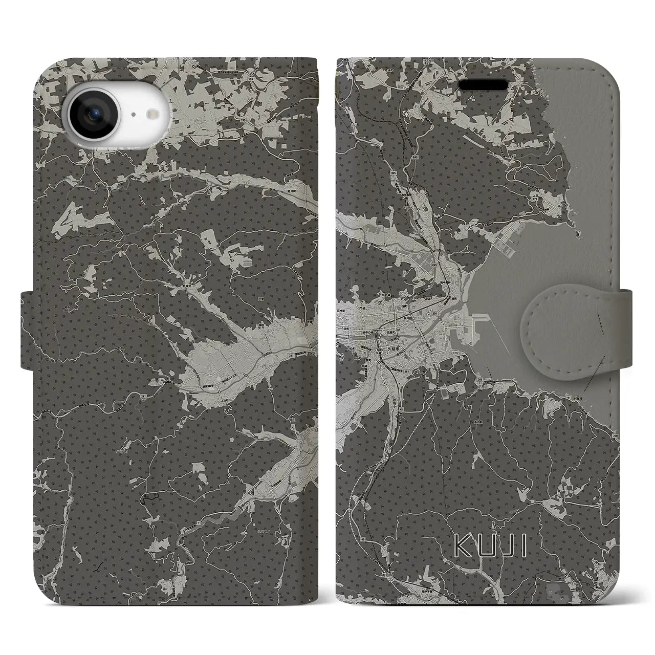 【久慈(岩手県)】地図柄iPhoneケース(手帳タイプ)