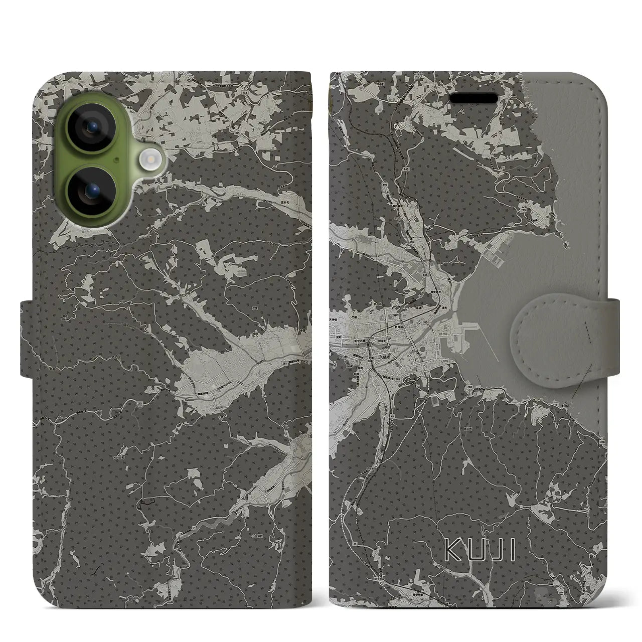 【久慈(岩手県)】地図柄iPhoneケース(手帳タイプ)