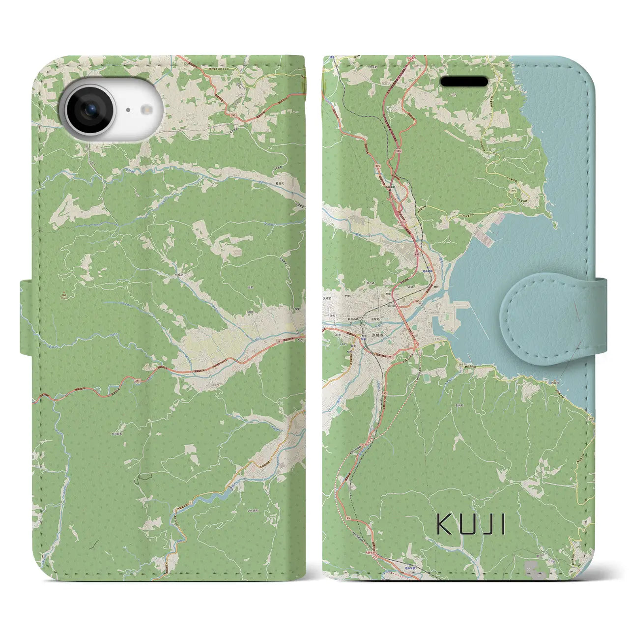 【久慈(岩手県)】地図柄iPhoneケース(手帳タイプ)