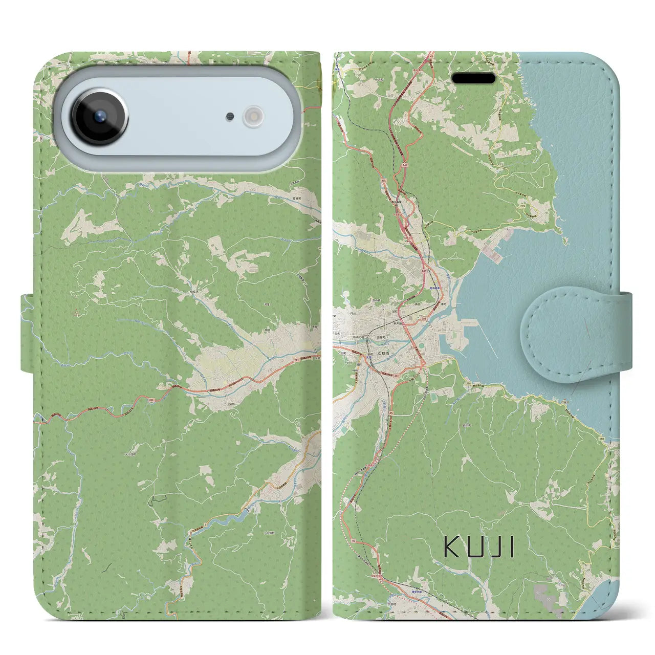 【久慈(岩手県)】地図柄iPhoneケース(手帳タイプ)