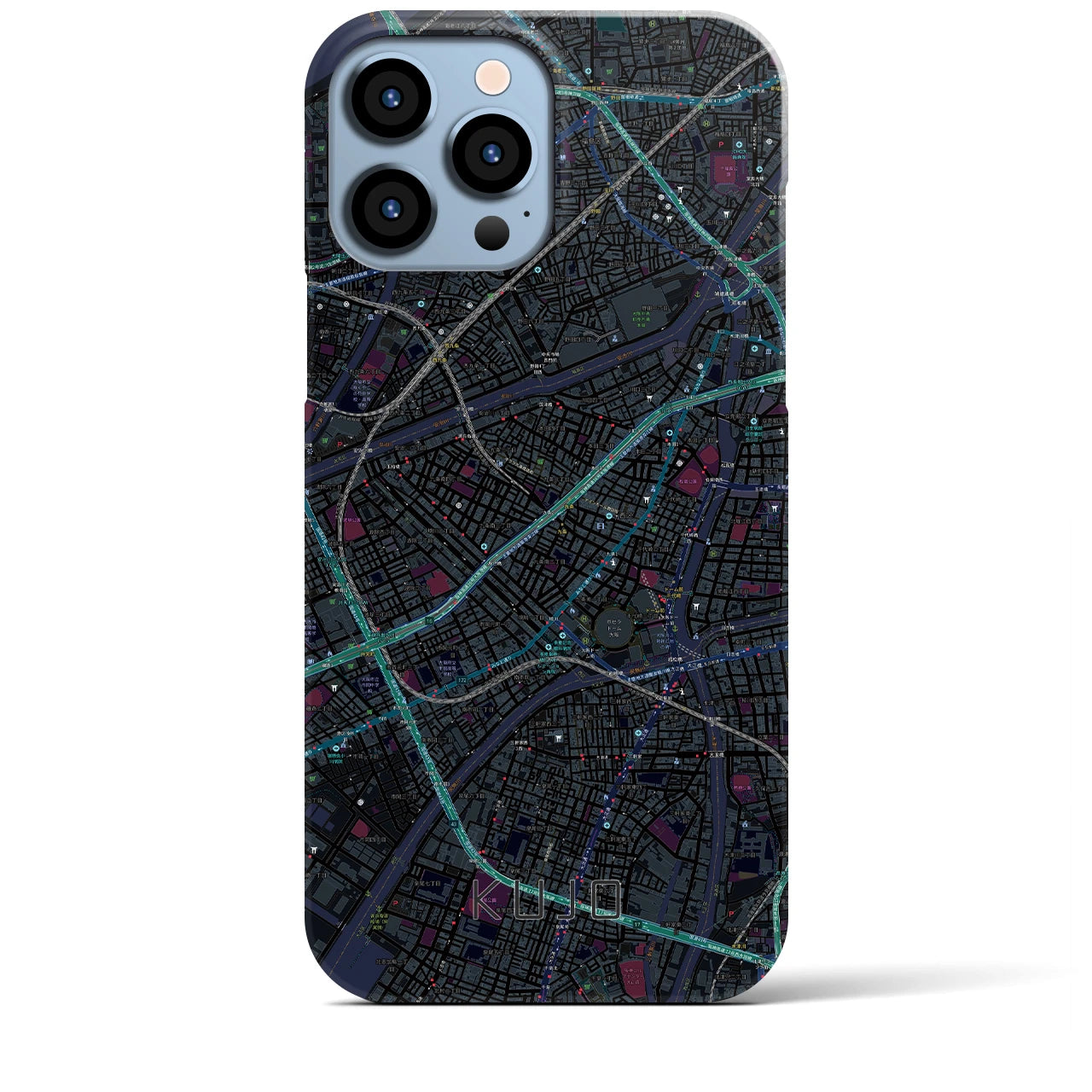 【九条(大阪府)】地図柄iPhoneケース(バックカバータイプ)