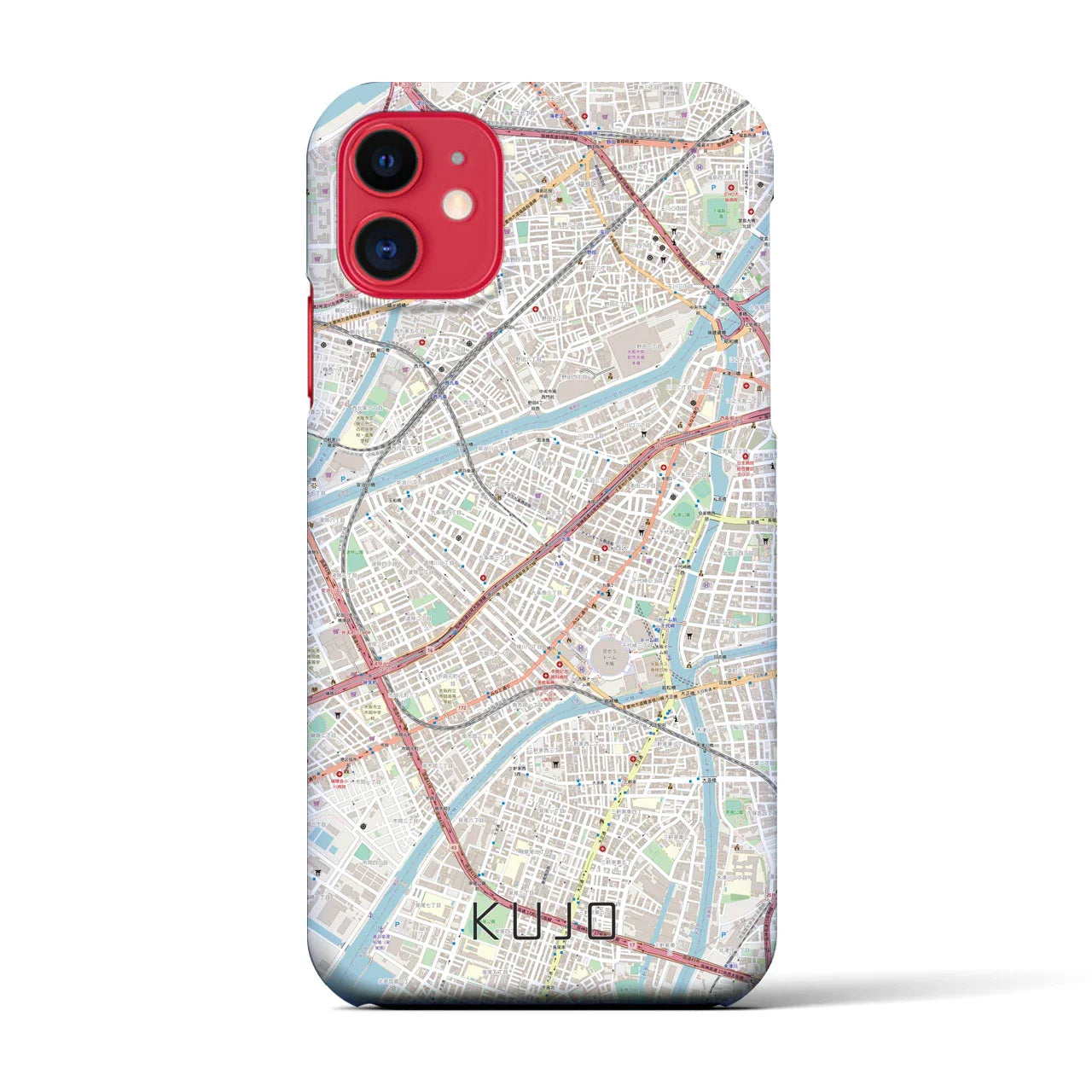 【九条(大阪府)】地図柄iPhoneケース(バックカバータイプ)
