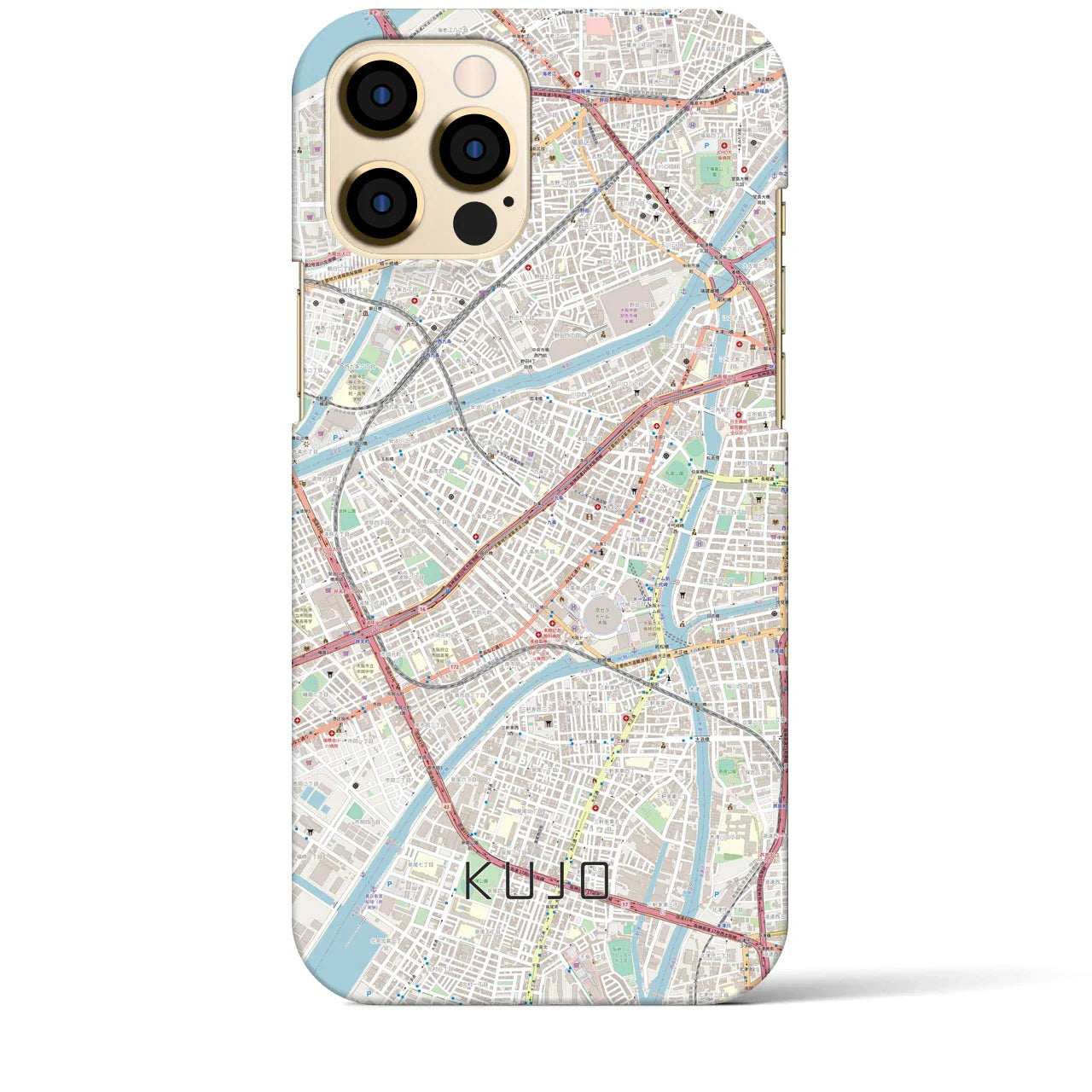 【九条(大阪府)】地図柄iPhoneケース(バックカバータイプ)