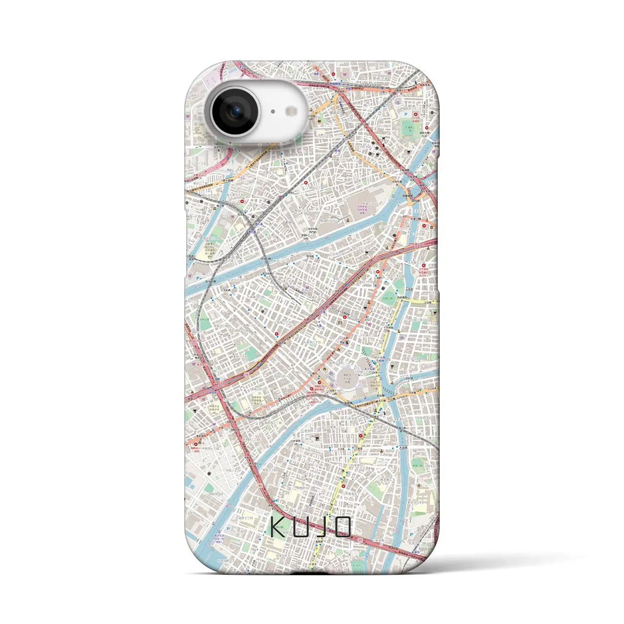 【九条(大阪府)】地図柄iPhoneケース(バックカバータイプ)