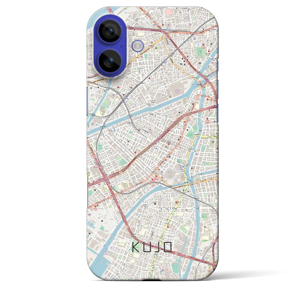 【九条(大阪府)】地図柄iPhoneケース(バックカバータイプ)ナチュラル・iPhone 16 Pro Max 用
