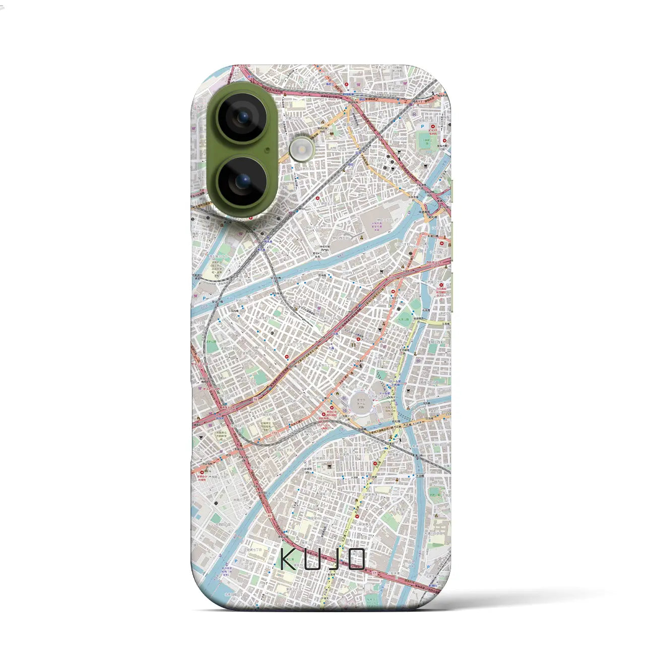 【九条(大阪府)】地図柄iPhoneケース(バックカバータイプ)ブラック・iPhone 17 Pro Max 用