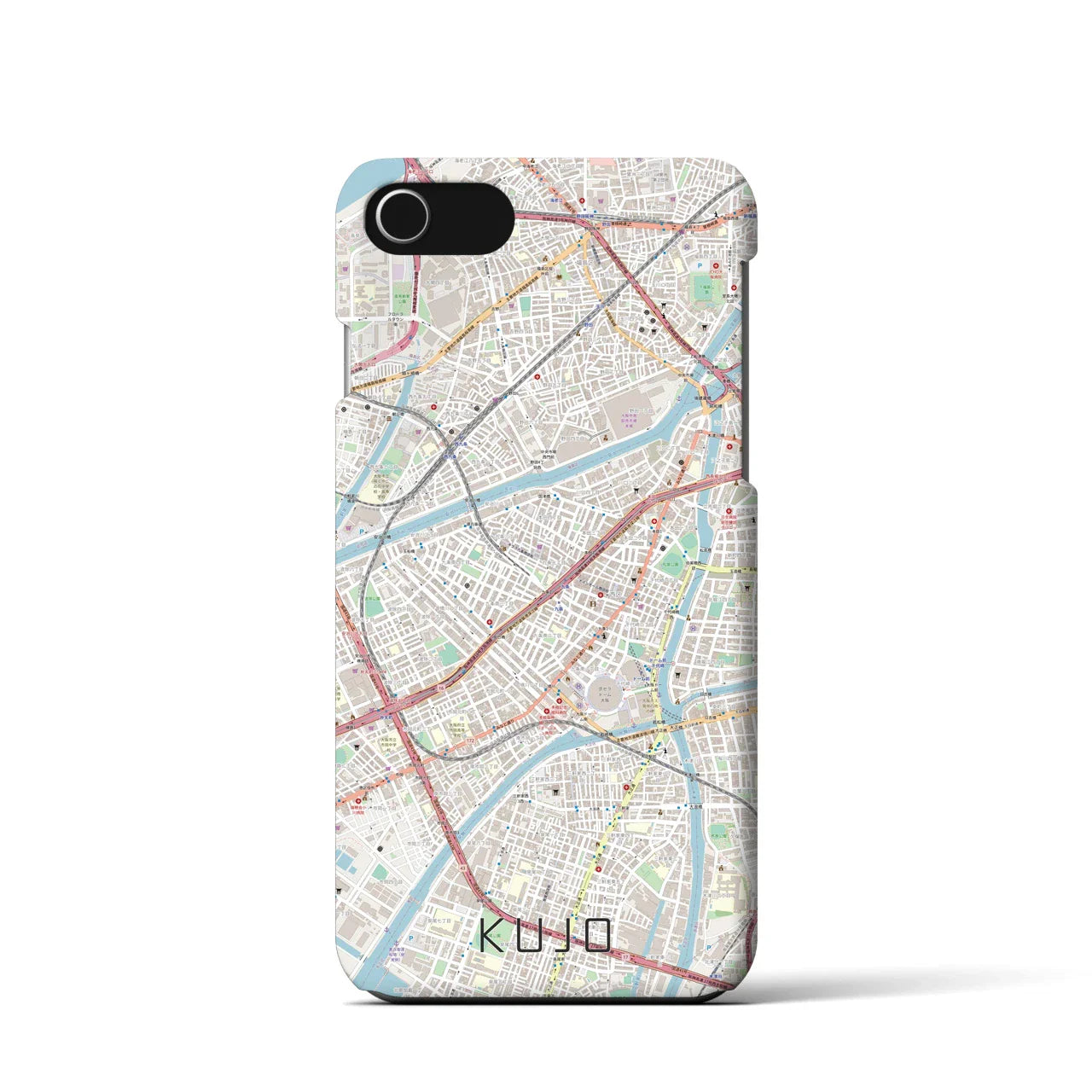 【九条(大阪府)】地図柄iPhoneケース(バックカバータイプ)