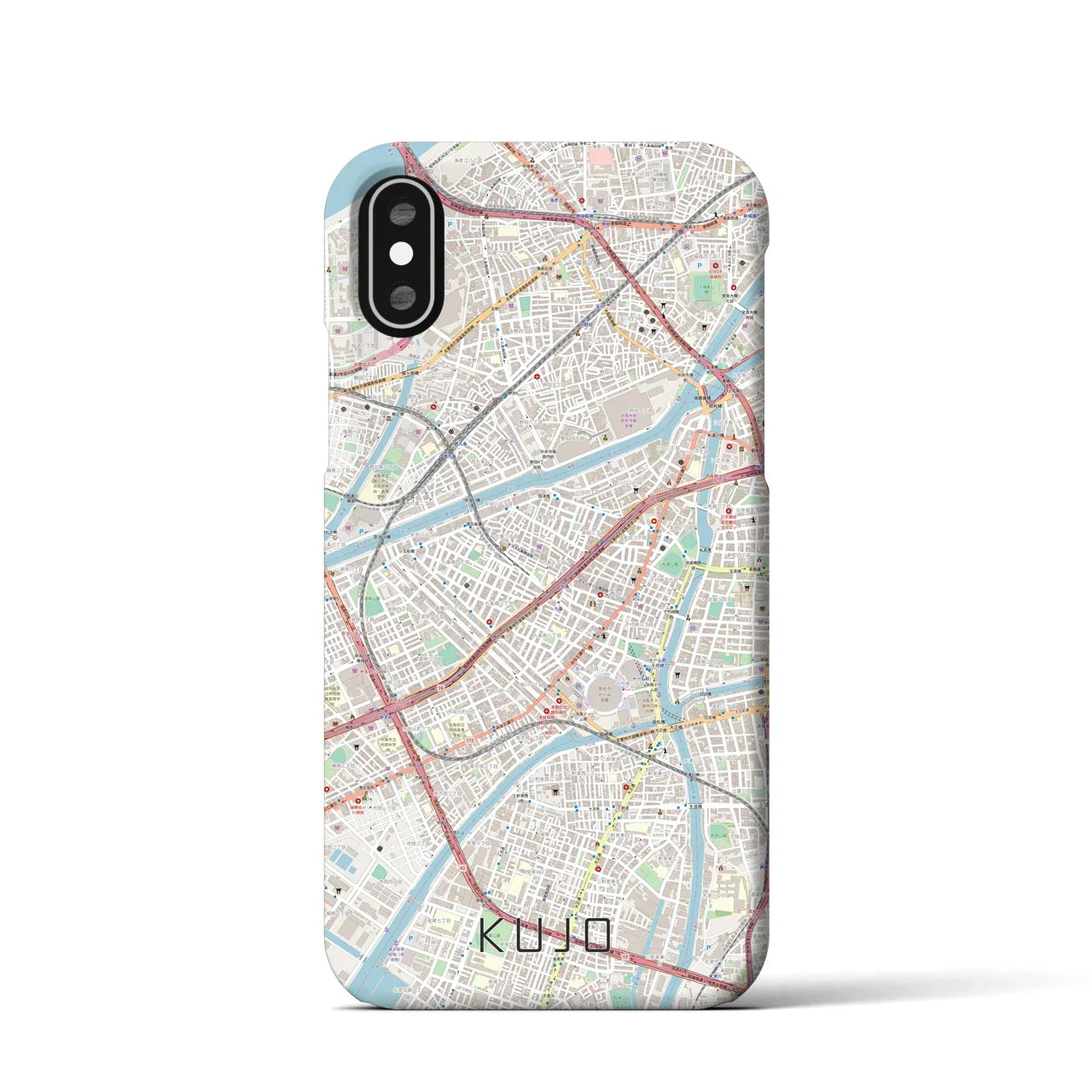 【九条(大阪府)】地図柄iPhoneケース(バックカバータイプ)
