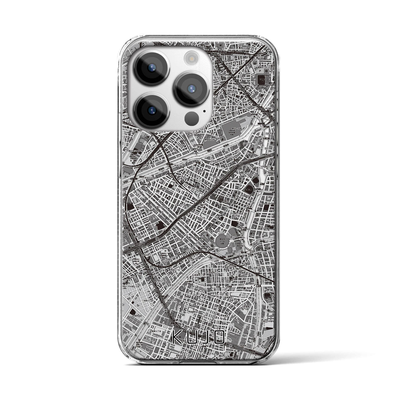 【九条(大阪府)】地図柄iPhoneケース(クリアタイプ)