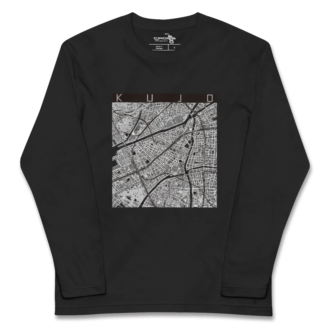 【九条(大阪府)(大阪府)】地図柄ロングスリーブTシャツ