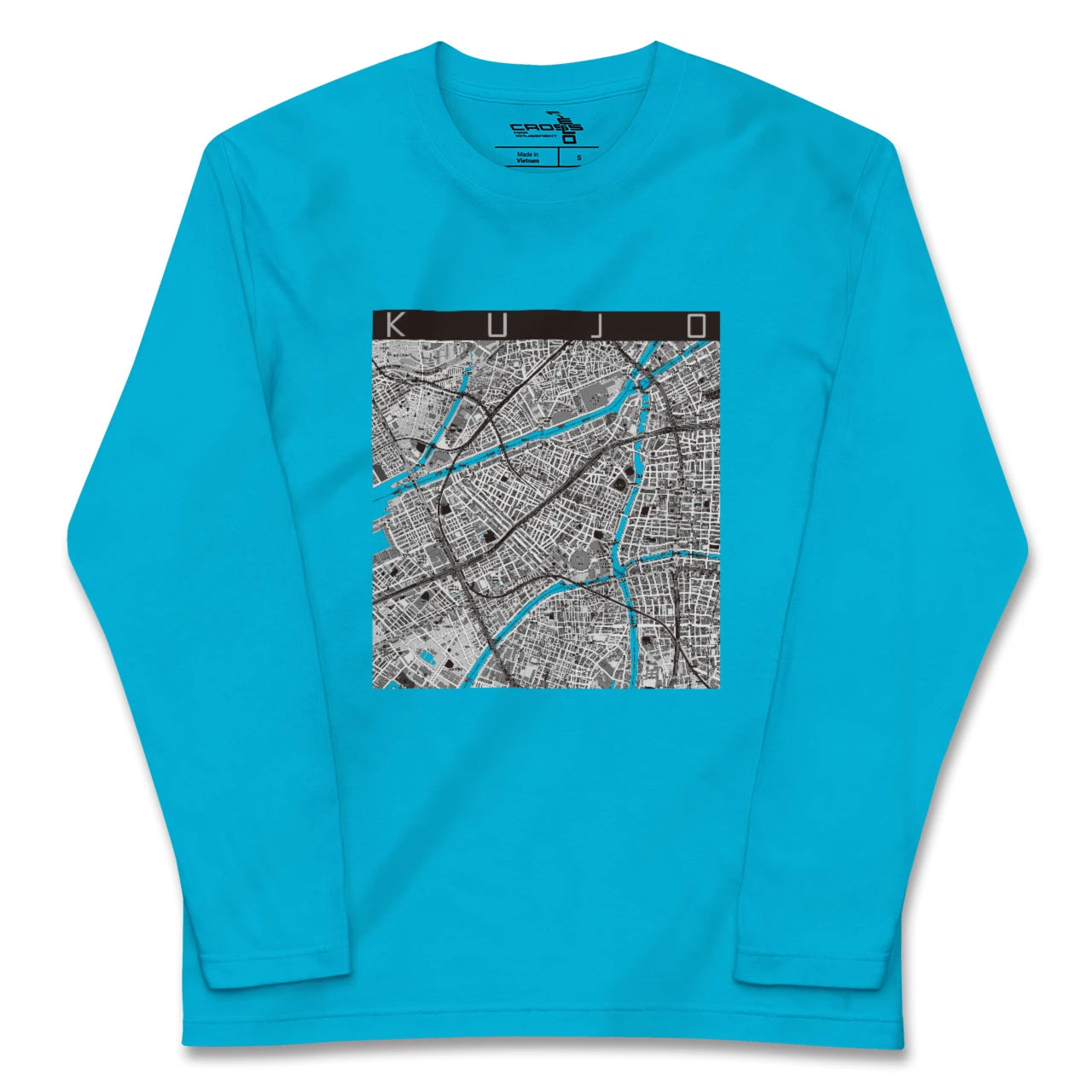 【九条(大阪府)(大阪府)】地図柄ロングスリーブTシャツ