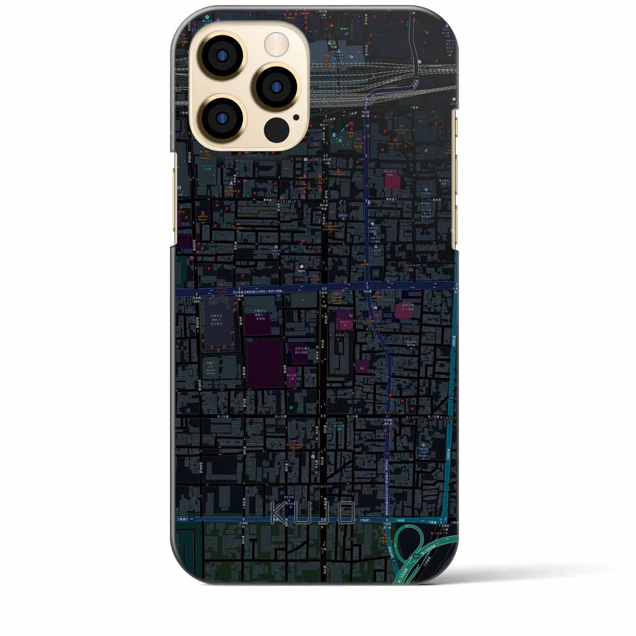 【九条(京都府)】地図柄iPhoneケース(バックカバータイプ)