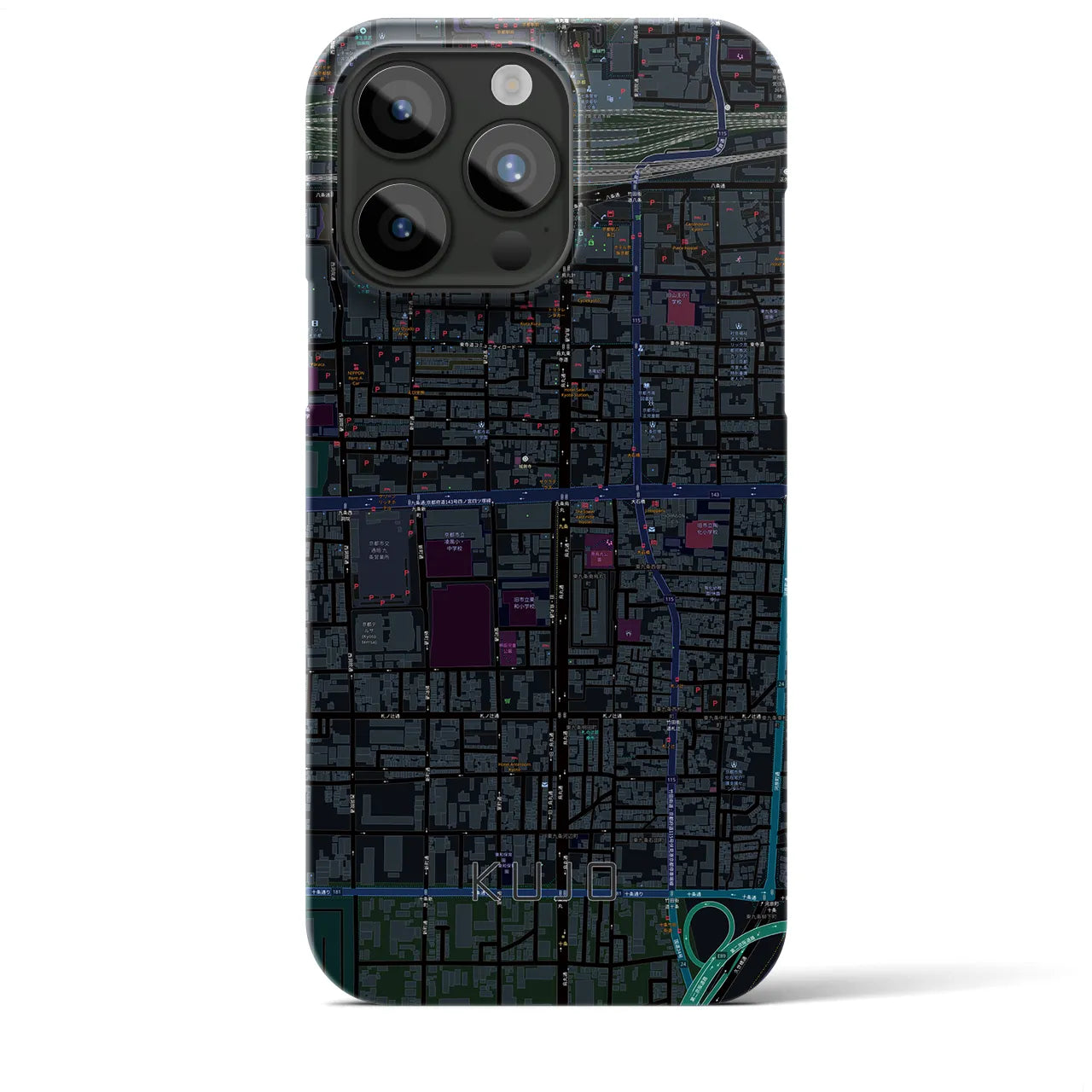 【九条(京都府)】地図柄iPhoneケース(バックカバータイプ)