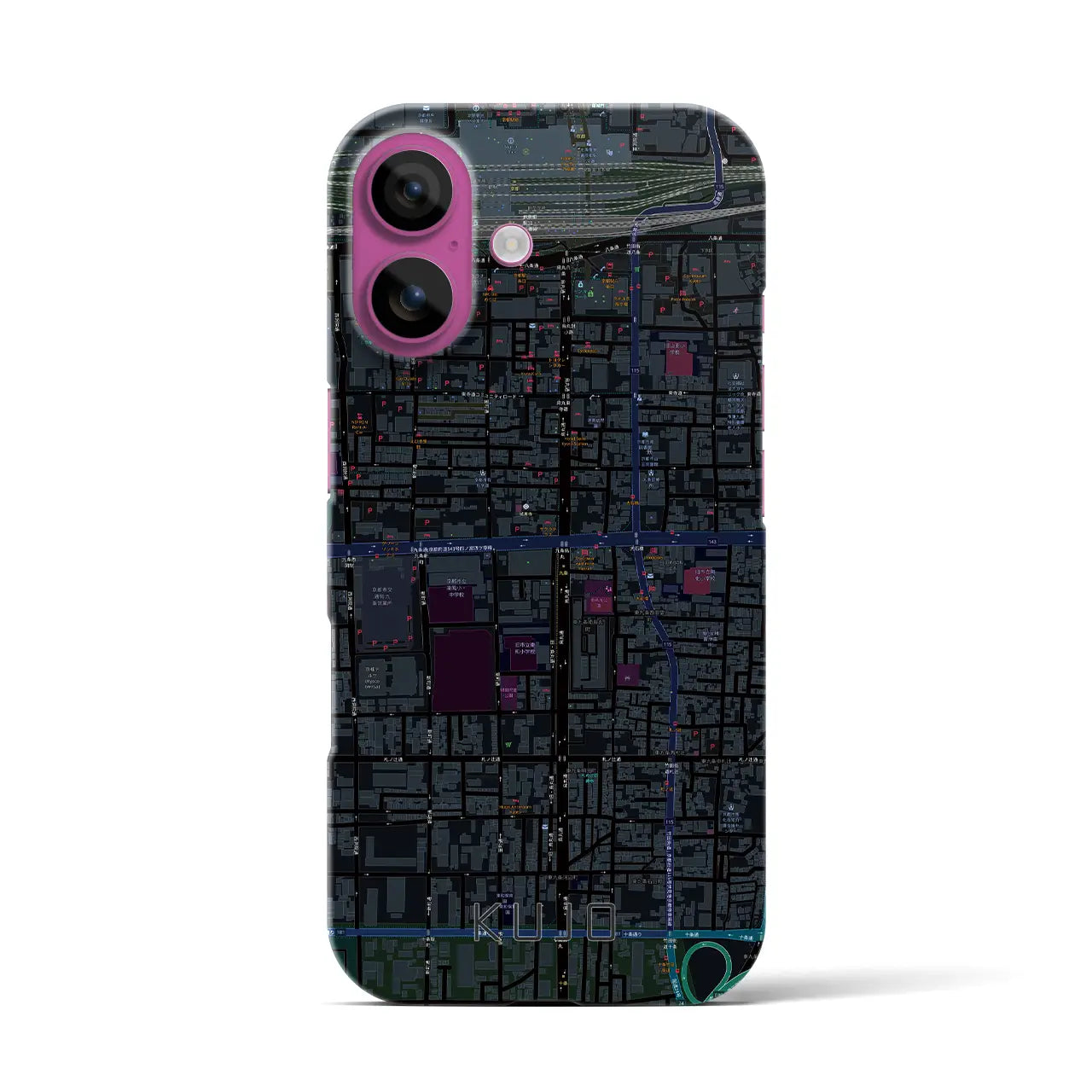 【九条(京都府)】地図柄iPhoneケース(バックカバータイプ)