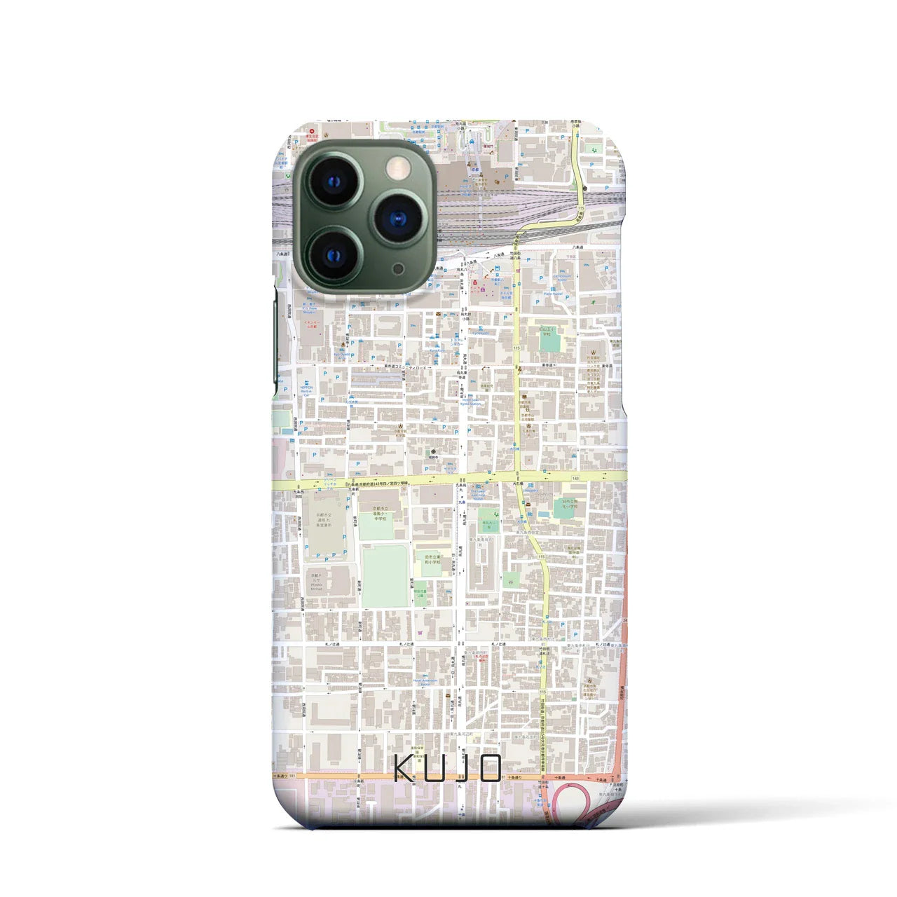 【九条(京都府)】地図柄iPhoneケース(バックカバータイプ)