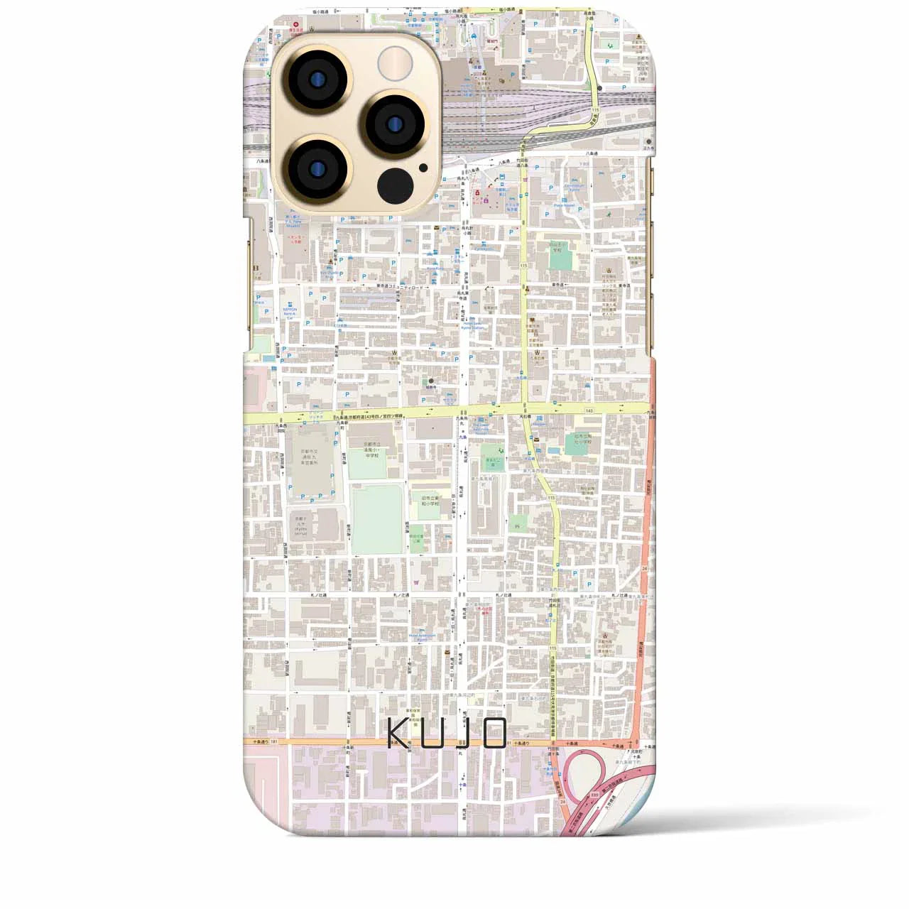 【九条(京都府)】地図柄iPhoneケース(バックカバータイプ)