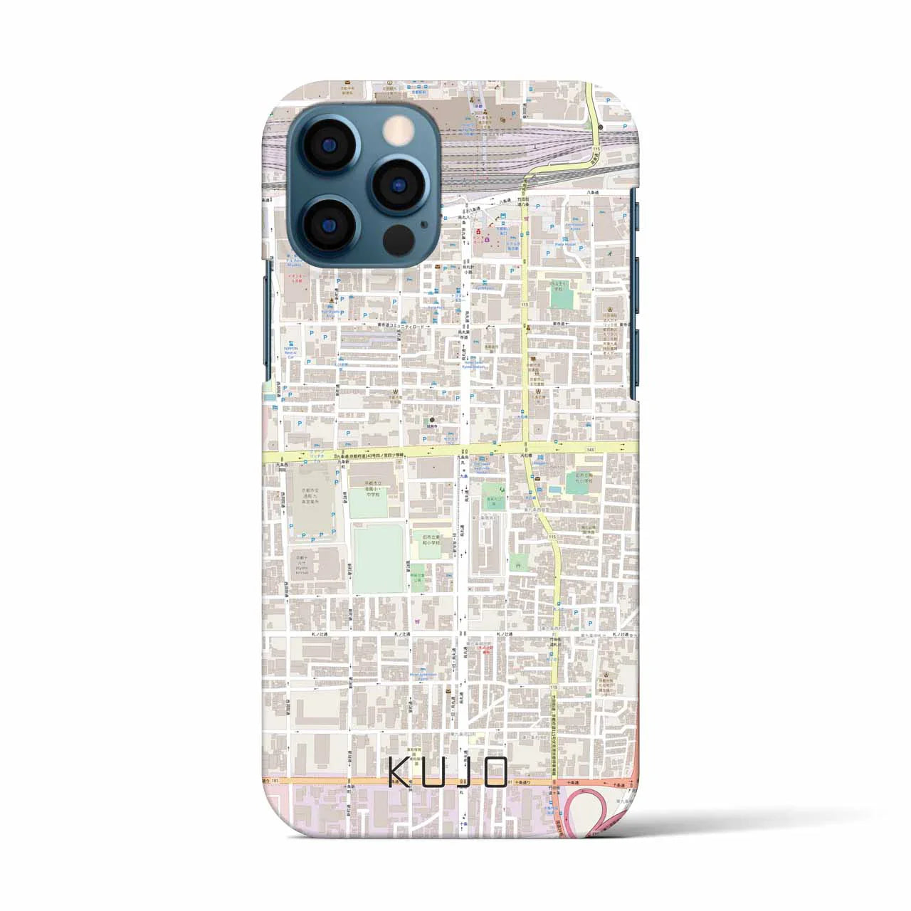 【九条(京都府)】地図柄iPhoneケース(バックカバータイプ)