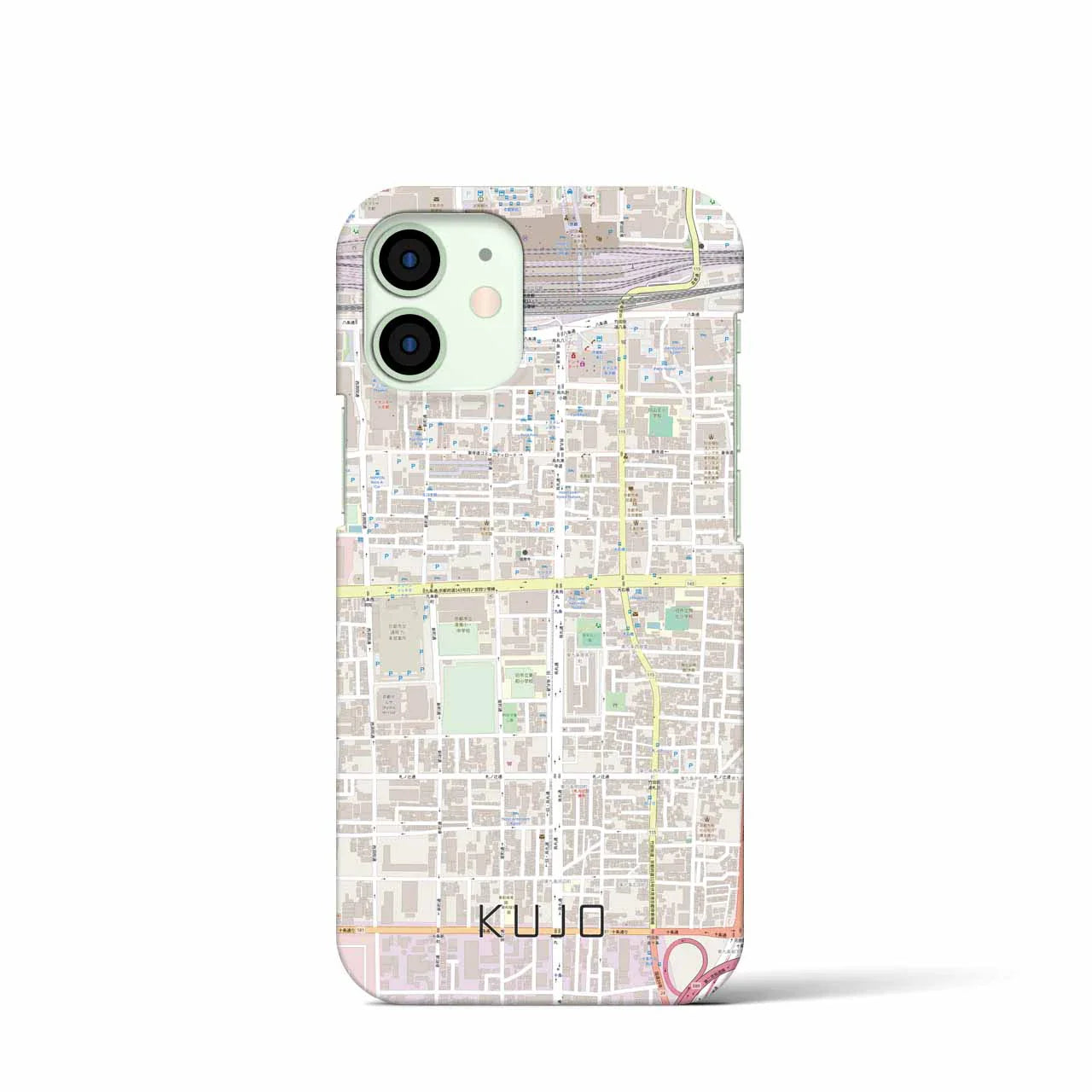 【九条(京都府)】地図柄iPhoneケース(バックカバータイプ)