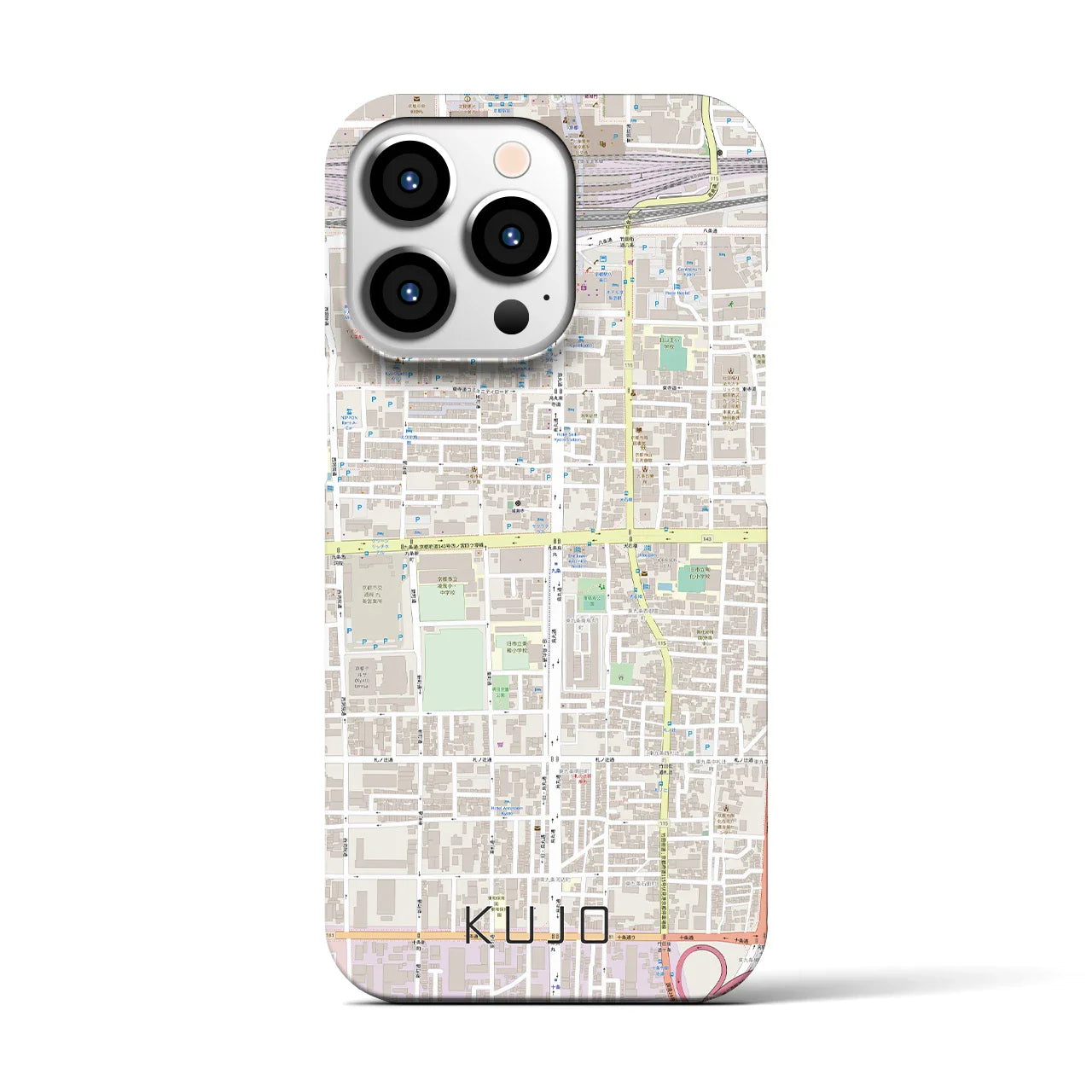 【九条(京都府)】地図柄iPhoneケース(バックカバータイプ)