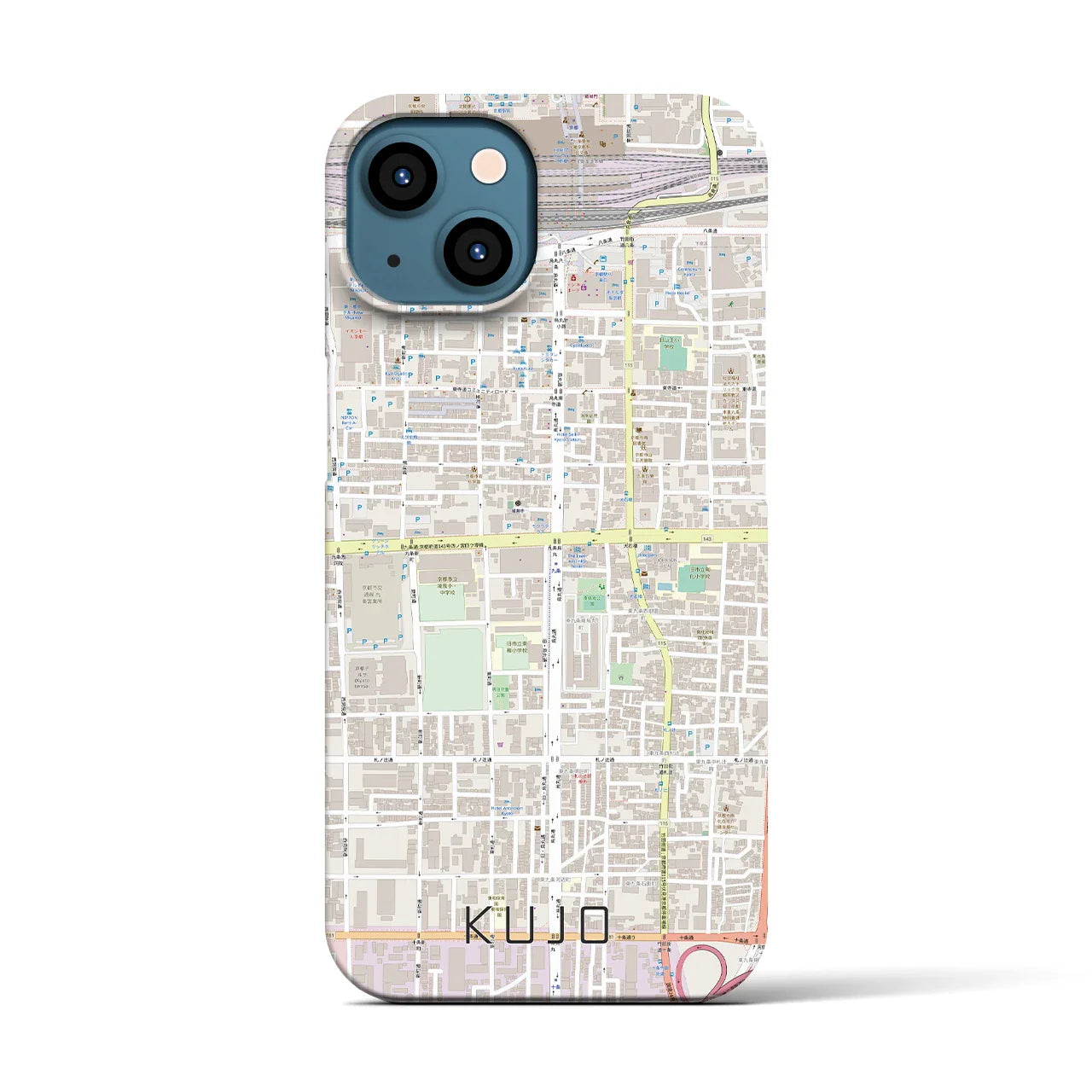 【九条(京都府)】地図柄iPhoneケース(バックカバータイプ)