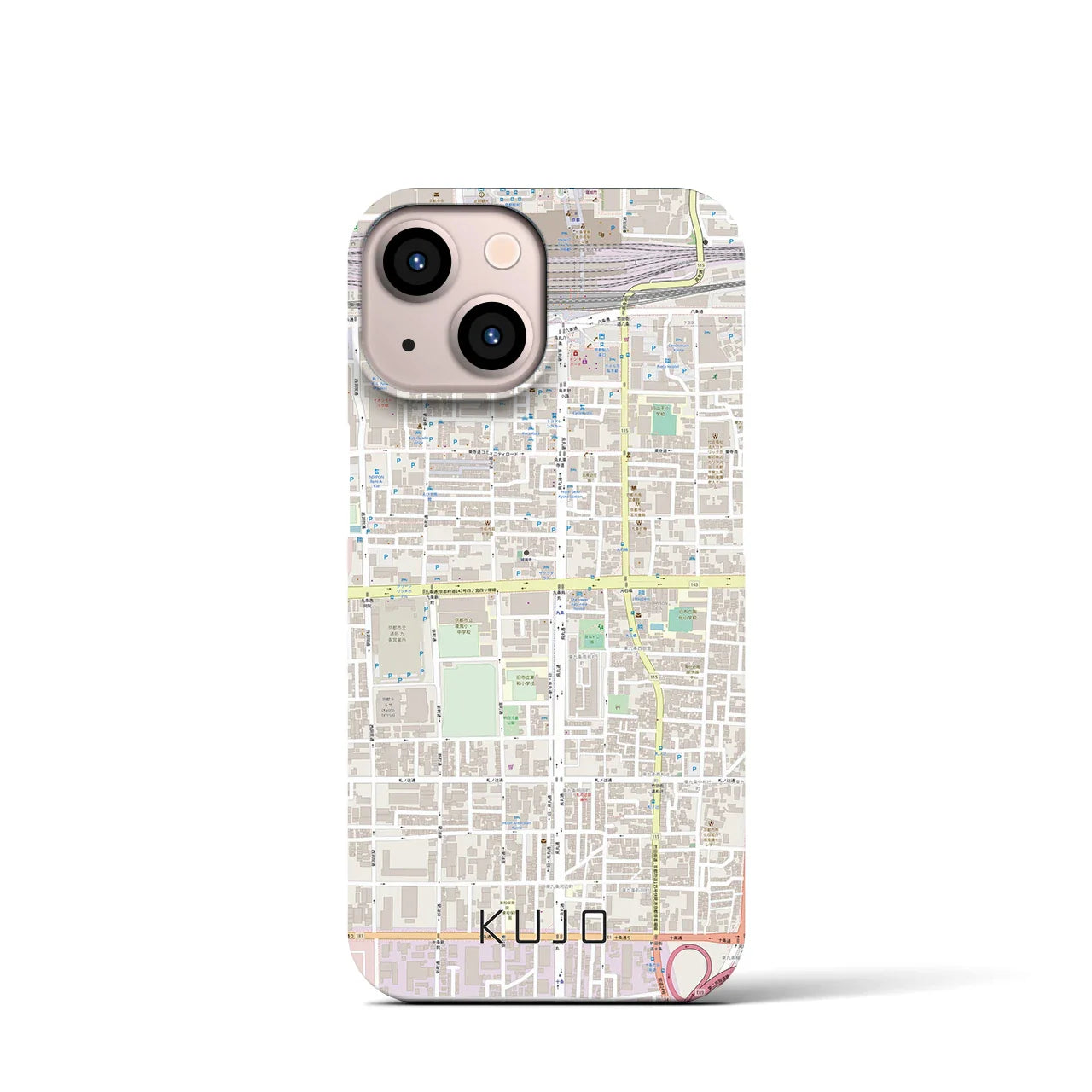 【九条(京都府)】地図柄iPhoneケース(バックカバータイプ)