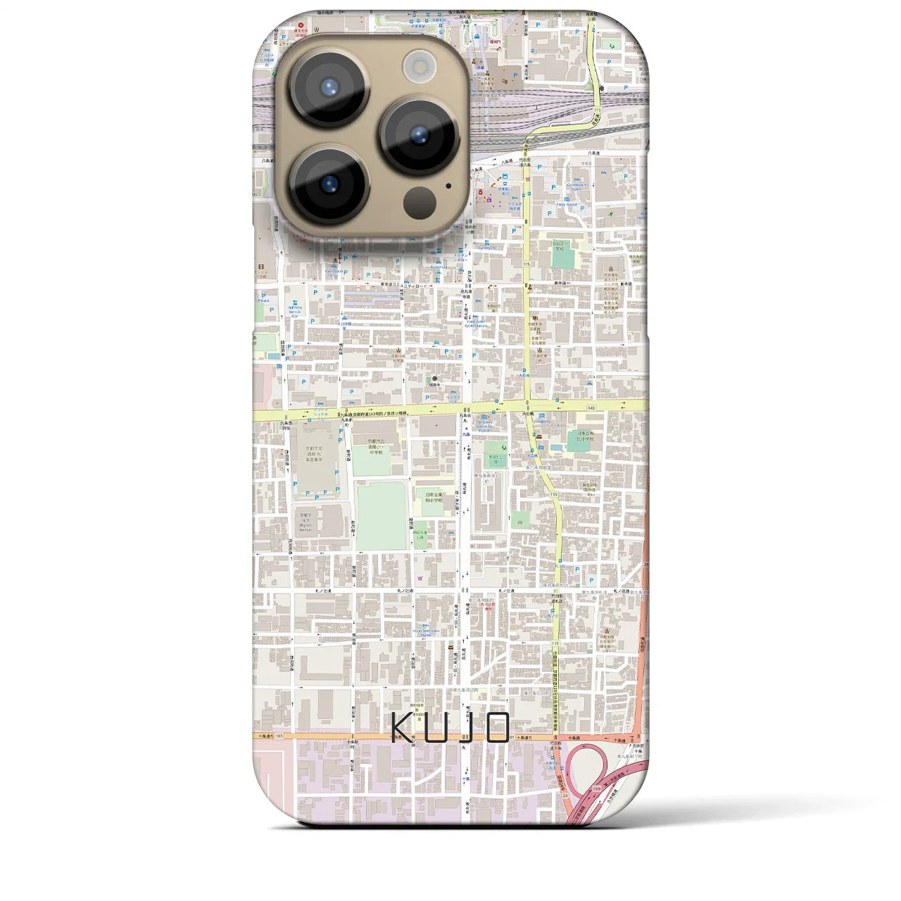 【九条(京都府)】地図柄iPhoneケース(バックカバータイプ)