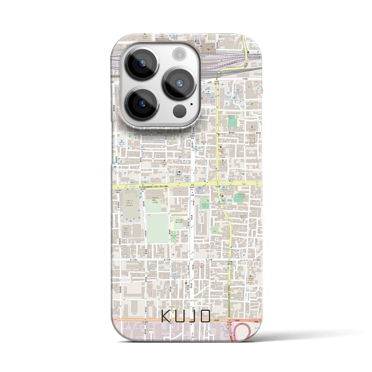 【九条(京都府)】地図柄iPhoneケース(バックカバータイプ)