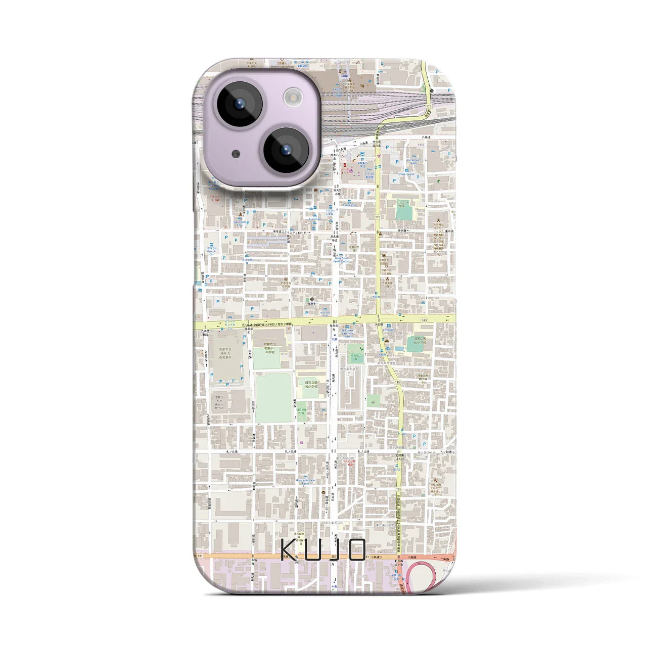 【九条(京都府)】地図柄iPhoneケース(バックカバータイプ)