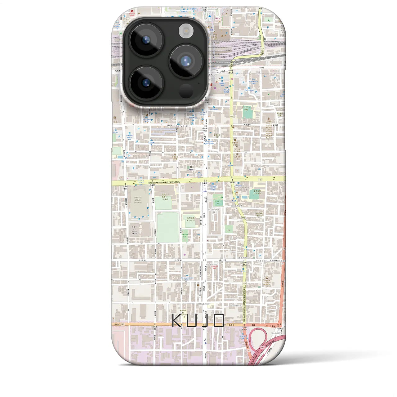【九条(京都府)】地図柄iPhoneケース(バックカバータイプ)