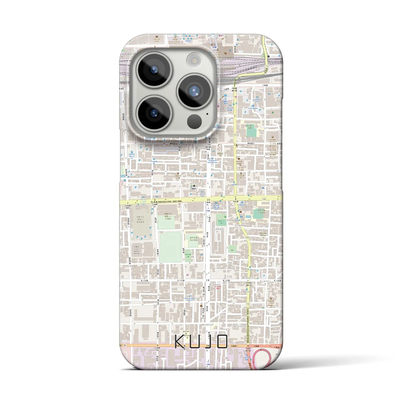 【九条(京都府)】地図柄iPhoneケース(バックカバータイプ)
