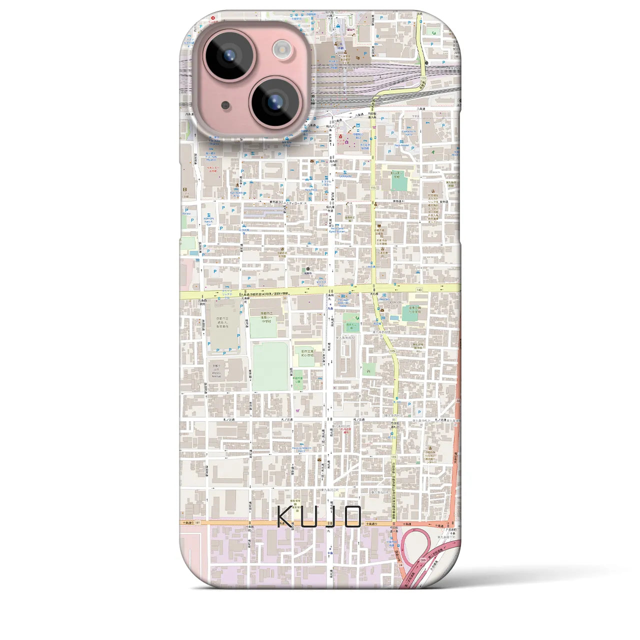 【九条(京都府)】地図柄iPhoneケース(バックカバータイプ)
