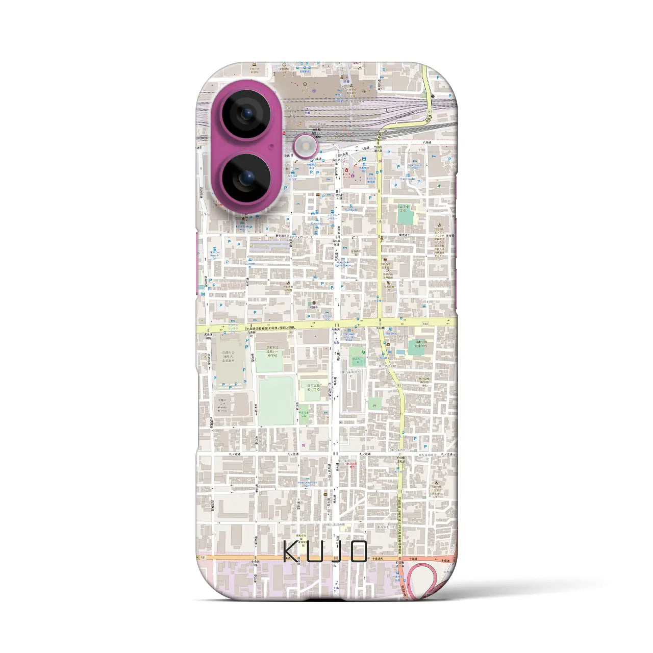 【九条(京都府)】地図柄iPhoneケース(バックカバータイプ)