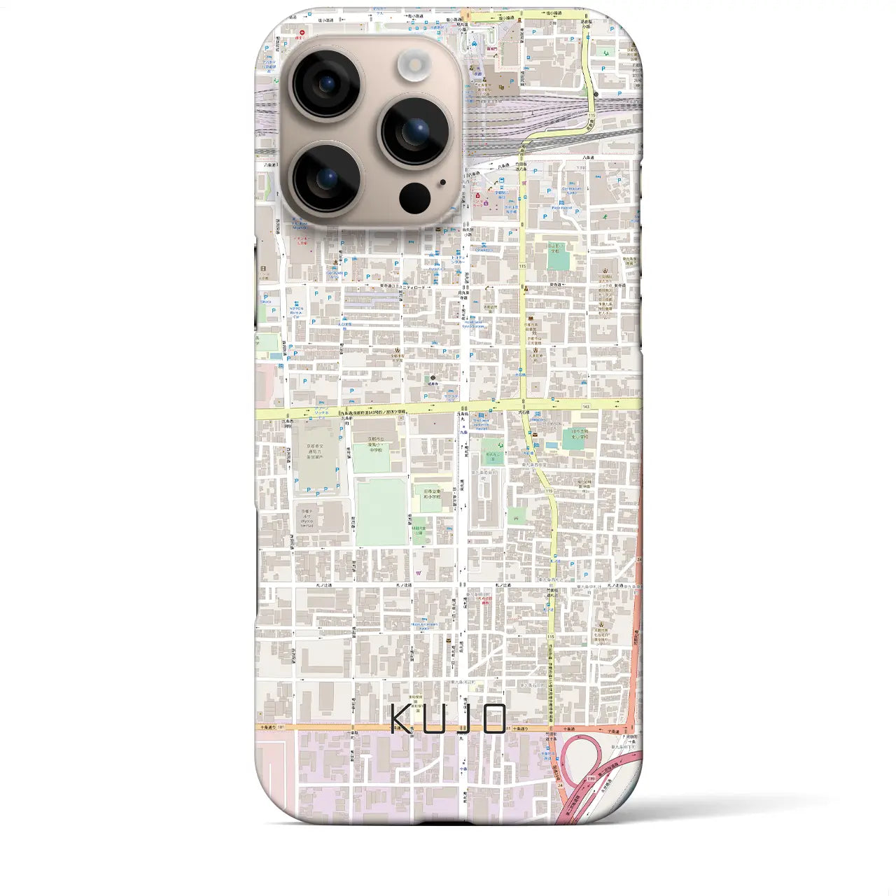 【九条(京都府)】地図柄iPhoneケース(バックカバータイプ)