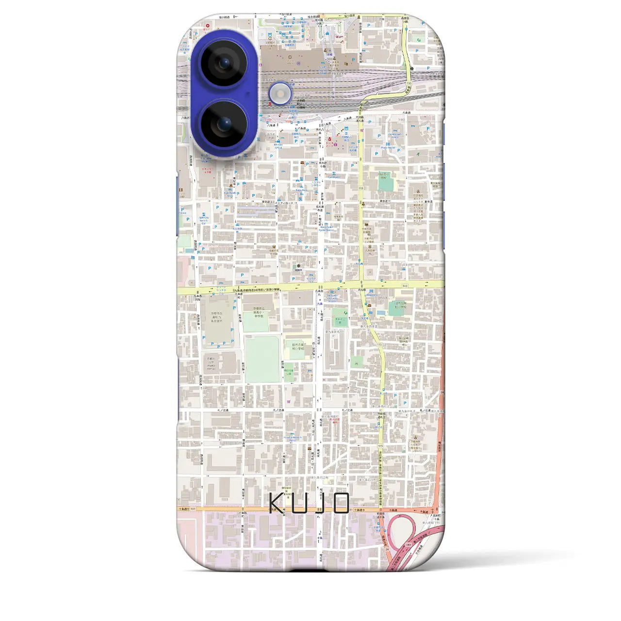 【九条(京都府)】地図柄iPhoneケース(バックカバータイプ)