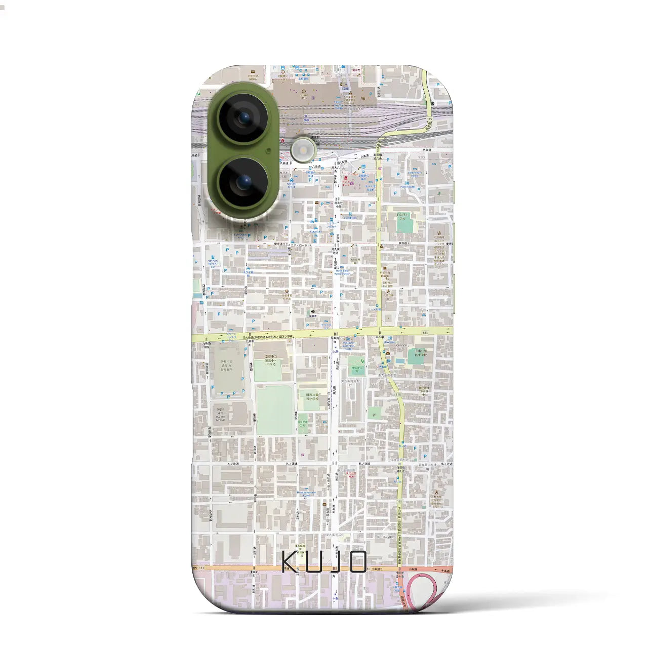 【九条(京都府)】地図柄iPhoneケース(バックカバータイプ)