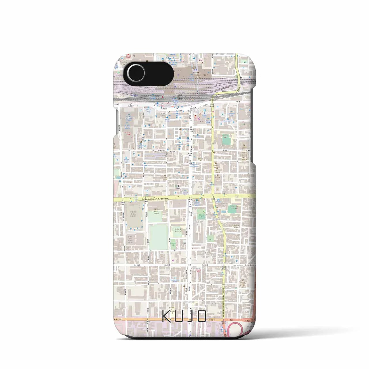 【九条(京都府)】地図柄iPhoneケース(バックカバータイプ)