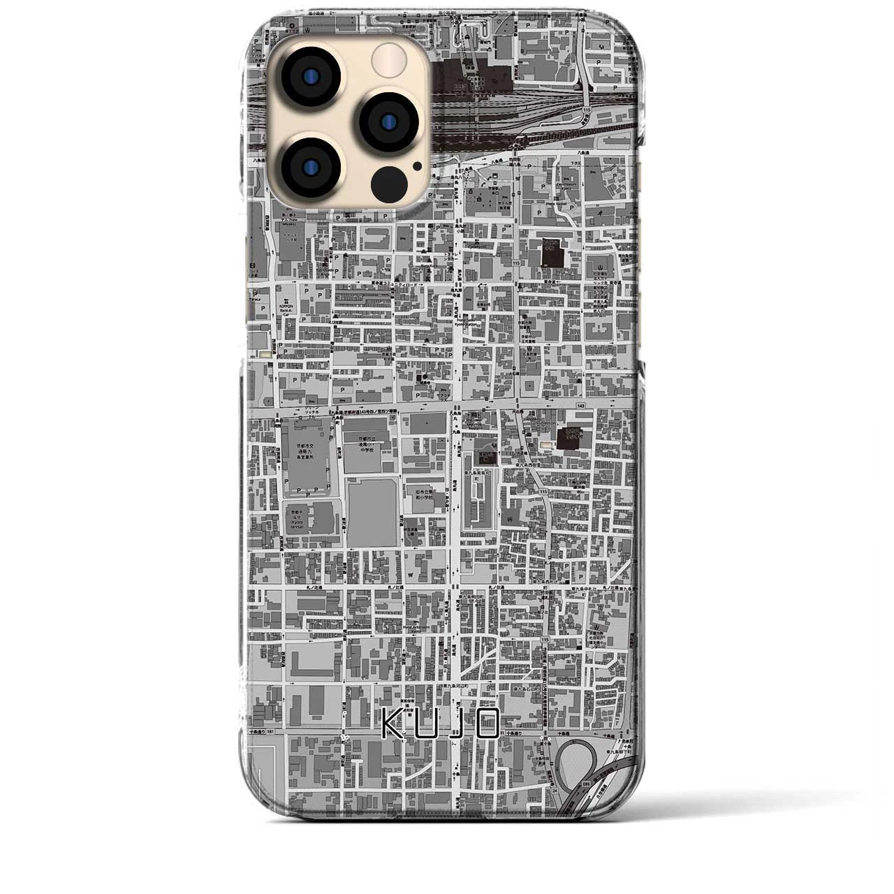 【九条(京都府)】地図柄iPhoneケース(クリアタイプ)