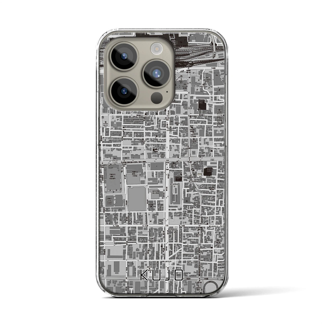 【九条(京都府)】地図柄iPhoneケース(クリアタイプ)