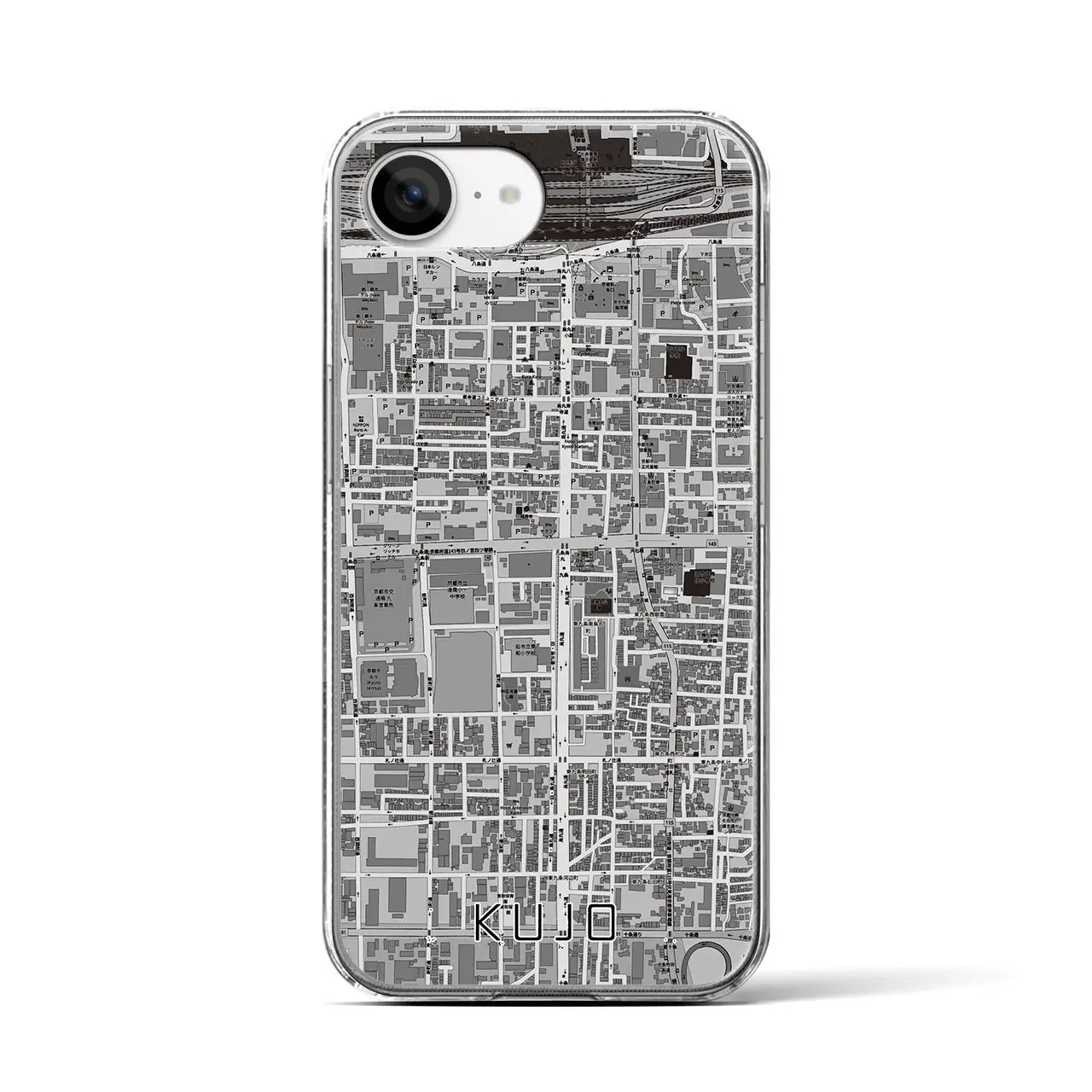 【九条(京都府)】地図柄iPhoneケース(クリアタイプ)