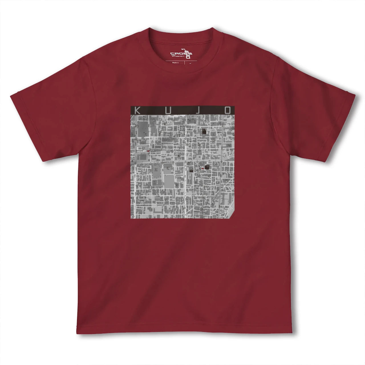 【九条(京都府)】地図柄ヘビーウェイトTシャツ