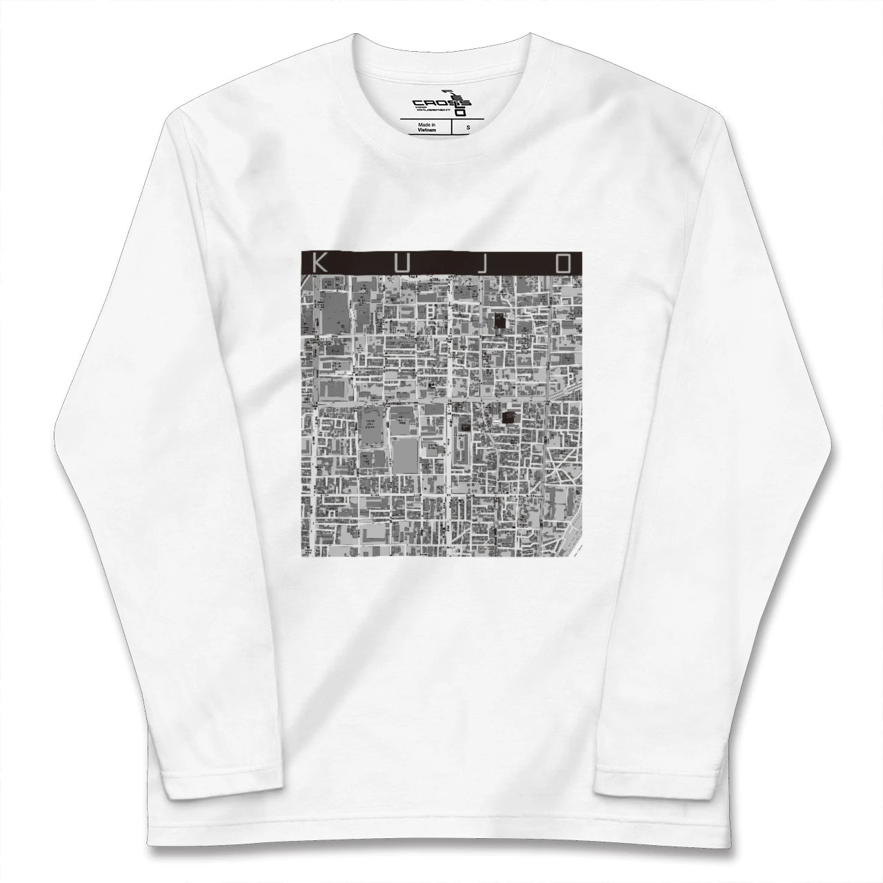 【九条(京都府)】地図柄ロングスリーブTシャツ