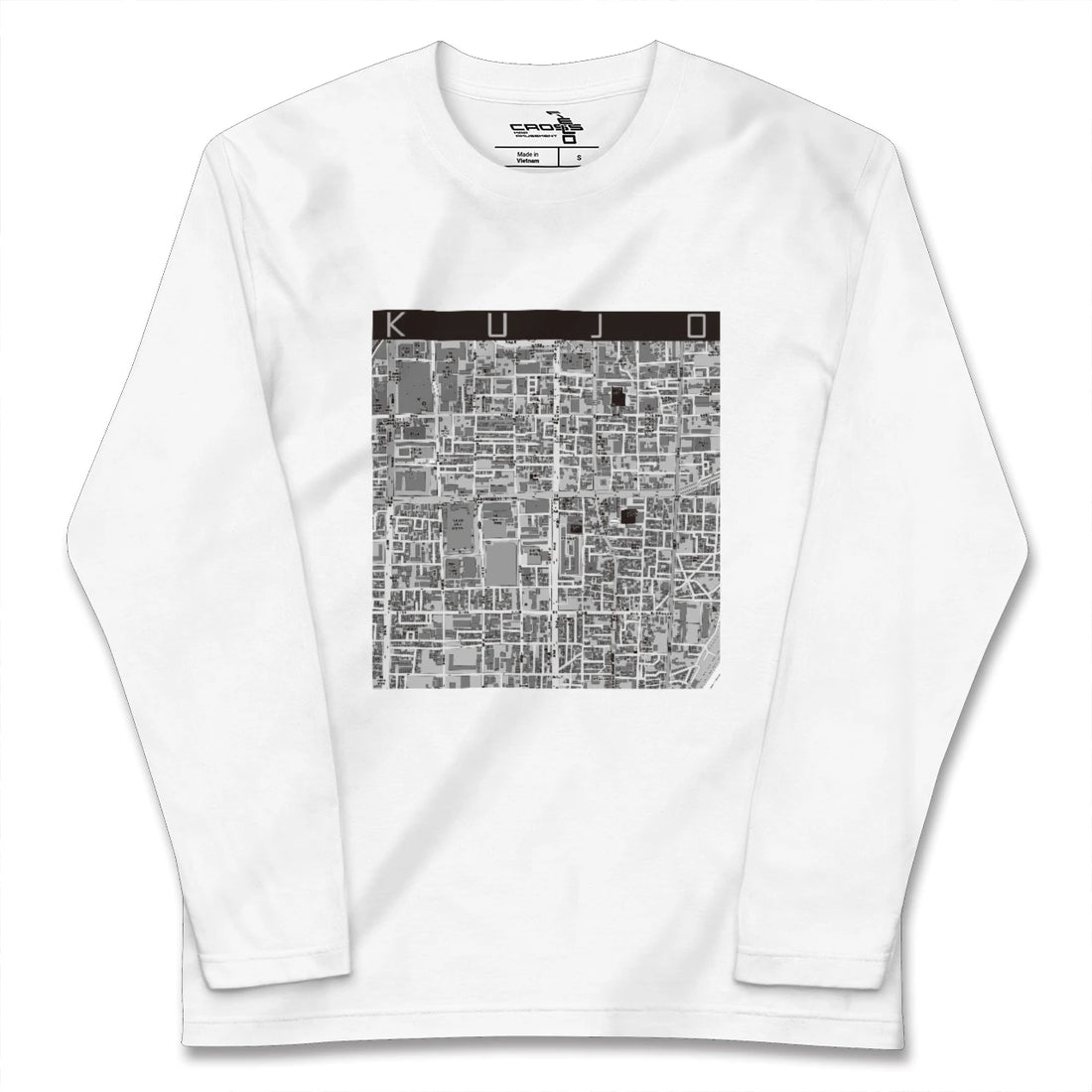 【九条(京都府)】地図柄ロングスリーブTシャツ