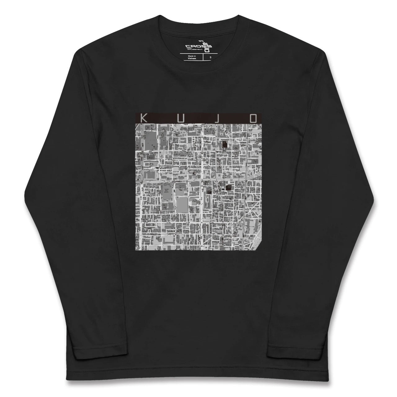 【九条(京都府)】地図柄ロングスリーブTシャツ