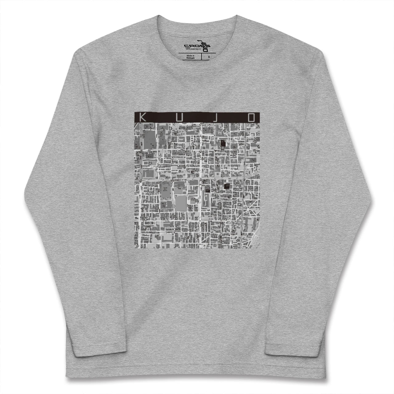 【九条(京都府)】地図柄ロングスリーブTシャツ