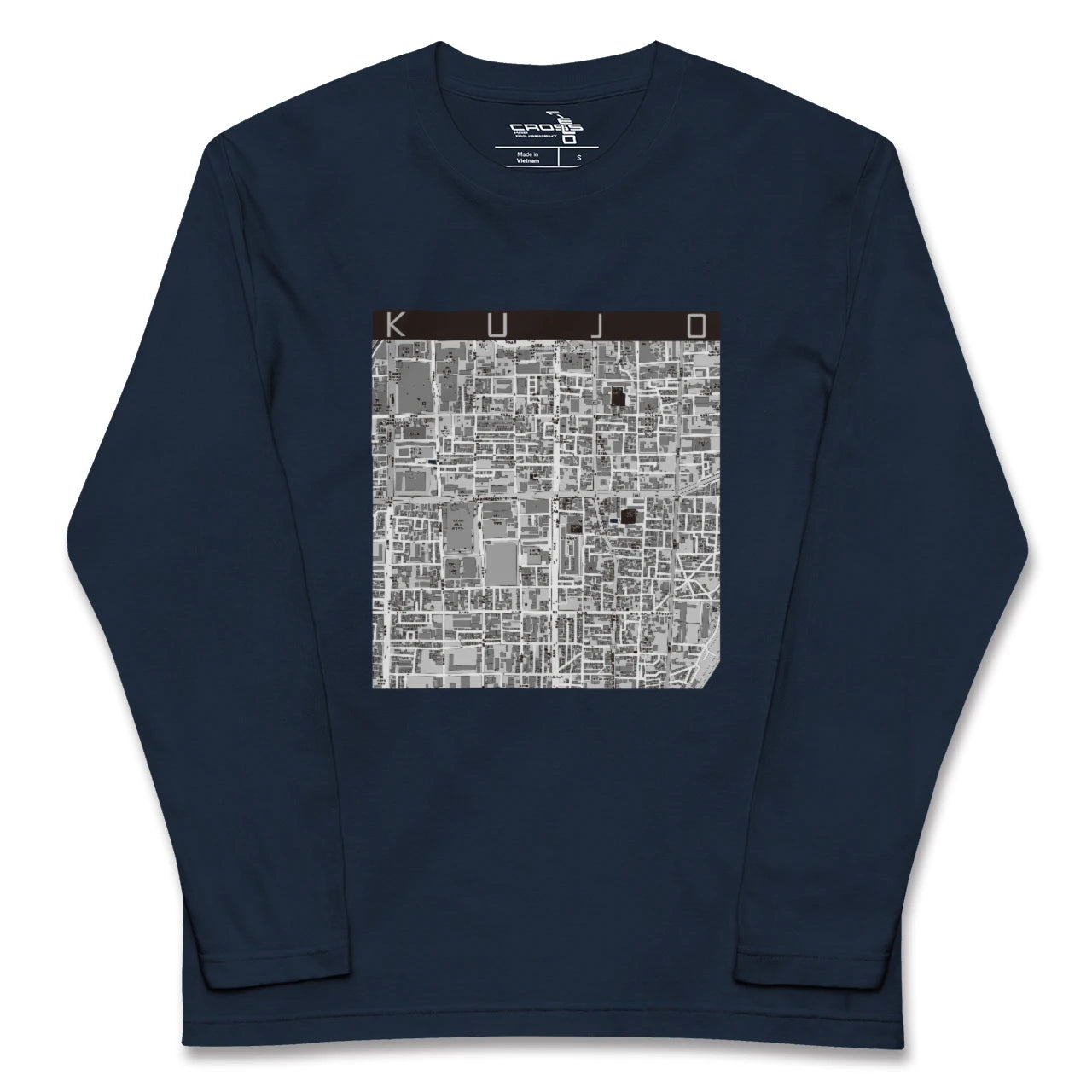 【九条(京都府)】地図柄ロングスリーブTシャツ