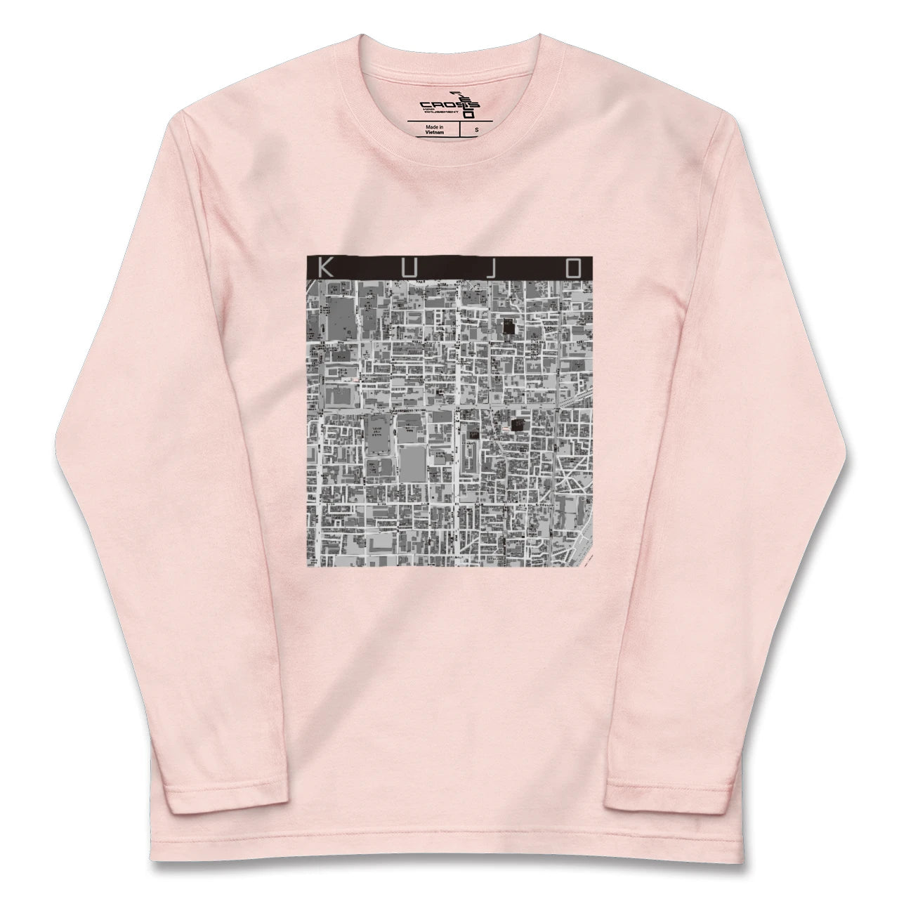 【九条(京都府)】地図柄ロングスリーブTシャツ