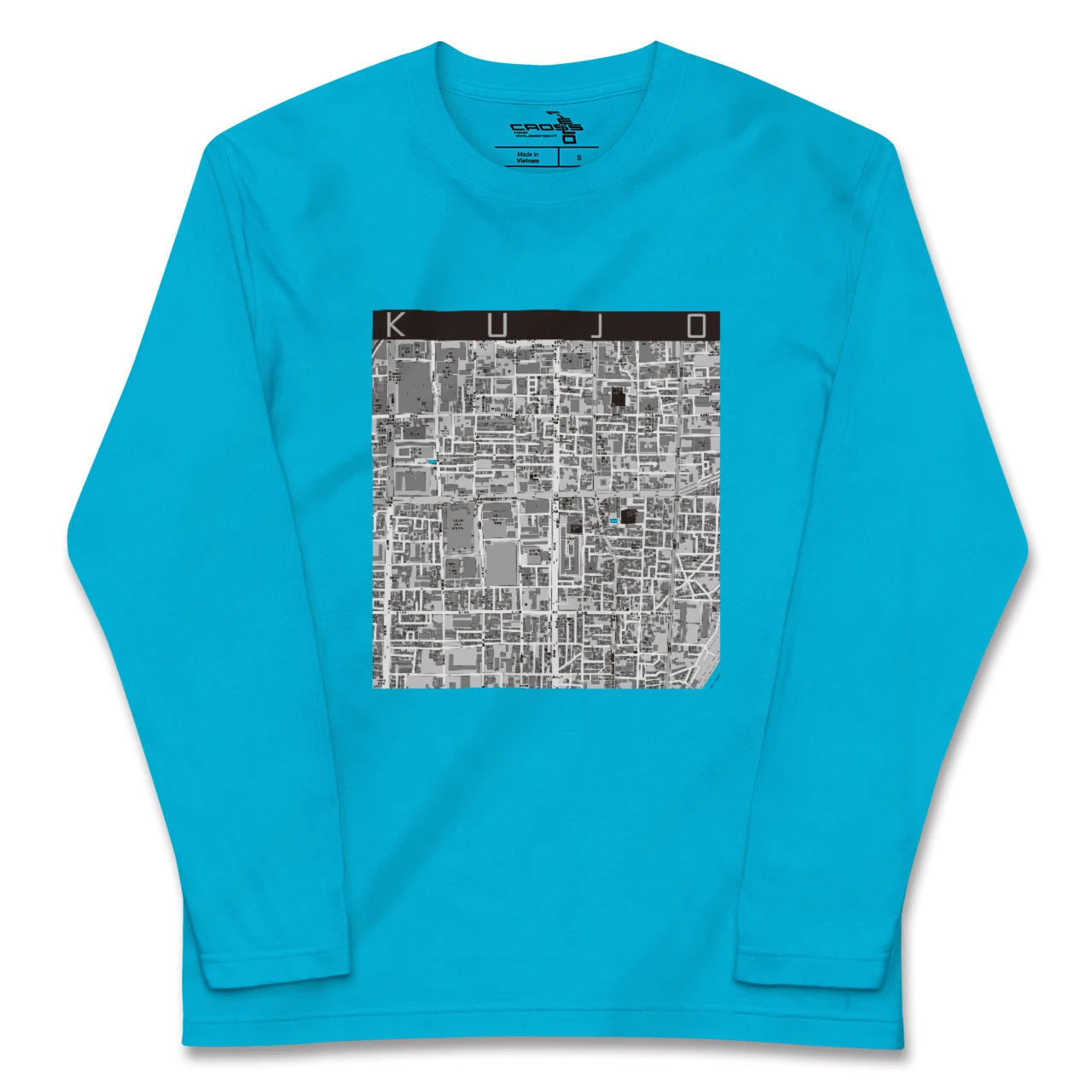 【九条(京都府)】地図柄ロングスリーブTシャツ