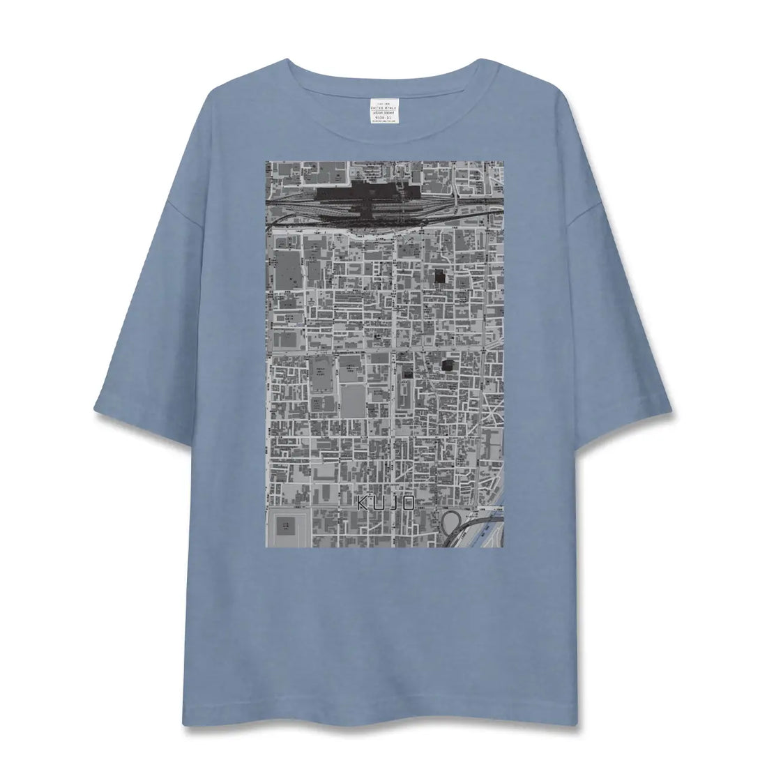 【九条(京都府)】地図柄ビッグシルエットTシャツ